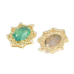 Brass Micro Pave Clear Cubic Zirconia Pendants&nbsp;KK-H257-11G