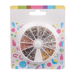 1 Box 6 Colors Brass Rhinestone Spacer Beads&nbsp;RB-JP0002-03-4mm