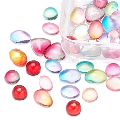 40Pcs 4 Style Transparent Glass Cabochons&nbsp;GGLA-YW0001-09