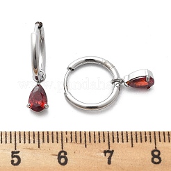 304 Stainless Steel Micro Pave Cubic Zirconia Hoop Earrings&nbsp;STAS-R004-05P-01
