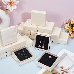 Cardboard Paper Earrings and Rings Storage Boxes&nbsp;CBOX-WH0015-001B