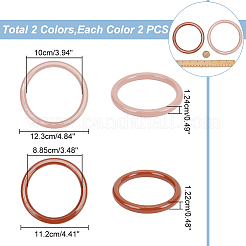 4Pcs 2 Style Plastic Imitation Wood Bag Handles&nbsp;FIND-WR0008-19