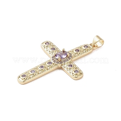 Real 18K Gold Plated Brass Micro Pave Cubic Zirconia Pendants&nbsp;KK-A209-26G