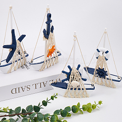 4Pcs 4 Styles Mediterranean Style Natural Wood Display Decorations&nbsp;DJEW-GF0001-72
