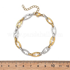 Two Tone 304 Stainless Steel Hollow Out Link Chain Bracelets for Women&nbsp;BJEW-JB13869