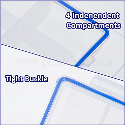 4 Grids Plastic Storage Containers with Hinged Lid&nbsp;CON-WH0107-17