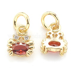 Brass Cubic Zirconia Pendants&nbsp;ZIRC-O041-03G
