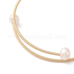 Natural Pearl Beaded Cuff Bangle&nbsp;BJEW-JB09448
