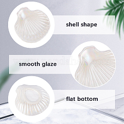 Shell Shaped Porcelain Jewelry Storage Display Trays for Rings&nbsp;AJEW-SP0006-06A-01