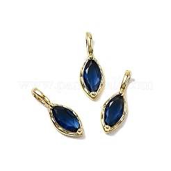 Horse Eye Brass Glass Charms&nbsp;KK-C134-18G