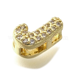 Brass Micro Pave Cubic Zirconia Letter Multi-Strand Links&nbsp;KK-D295-32G-10