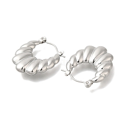 304 Stainless Steel Croissant Oval Hoop Earrings for Women&nbsp;EJEW-S227-68P