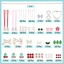 DIY Cherry Charm Mobile Phone Strap Making Kits&nbsp;DIY-SC0030-85