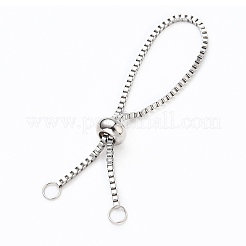 Non-Tarnish Adjustable 316 Surgical Stainless Steel Box Chain Slider Ring Making&nbsp;X-AJEW-JB00775-01