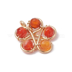4Pcs 4 Styles Natural Stone Bead Pendants&nbsp;PALLOY-TA00247