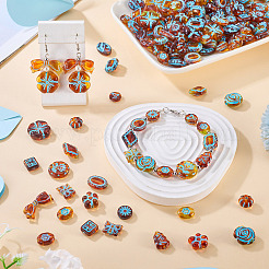 160Pcs 16 Styles Painted Transparent Acrylic Beads&nbsp;OACR-TA0004-50