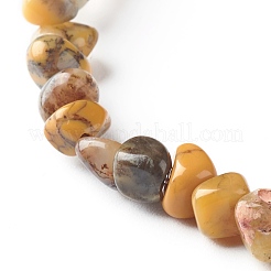Natural Moss Agate Chip Beads Bracelet for Girl Women&nbsp;BJEW-JB06748-07