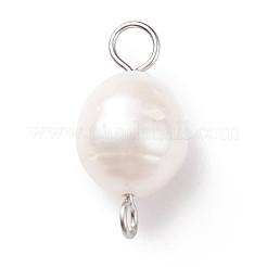 Grade B Natural Cultured Freshwater Pearl Connector Charms&nbsp;PALLOY-JF01496-01