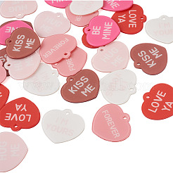 30Pcs 6 Colors Valentine's Day Opaque Acrylic Pendants&nbsp;SACR-BT0001-03