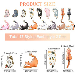 34Pcs 17 Styles Printed Alloy Pendants&nbsp;ENAM-YW0005-28