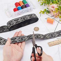 Ethnic Style Polyester Jacquard Fleur De Lis Ribbon&nbsp;OCOR-WH0086-72A-01