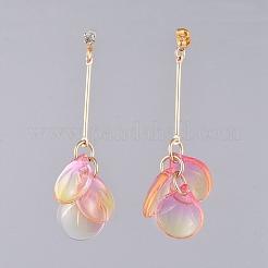Glass Cluster Beads Dangle Ear Studs&nbsp;EJEW-JE03915-01