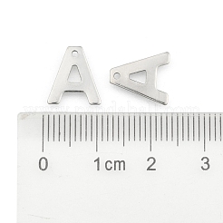 Non-Tarnish 304 Stainless Steel Alphabet Charms&nbsp;X-STAS-O073-01