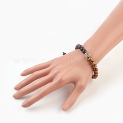 Natural Tiger Eye Braided Bracelets&nbsp;BJEW-JB03825-01