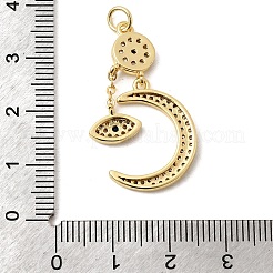 Brass Micro Pave Cubic Zirconia Pendants&nbsp;KK-H267-074G