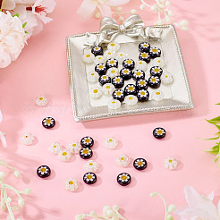 50Pcs 2 Colors Handmade Millefiori Lampwork Beads&nbsp;LAMP-TADJ0001-03A