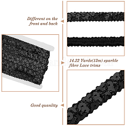 13M Polyester Lace Trims&nbsp;SRIB-WH0011-097A