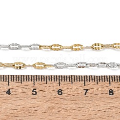 2.5MM Two Tone 304 Stainless Steel Dapped Chain Necklaces&nbsp;NJEW-D328-03GP-03
