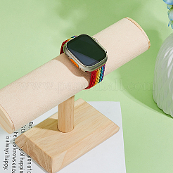 Velvet T-Bar Bracelet Display Stands  with Wooden Base&nbsp;BDIS-WH0010-03B