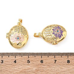 4Pcs 4 Colors Brass Micro Pave Clear Cubic Zirconia Photo Locket Pendants&nbsp;KK-F939-08G