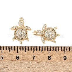 Brass Micro Pave Clear Cubic Zirconia Pendants&nbsp;KK-G535-02C-G