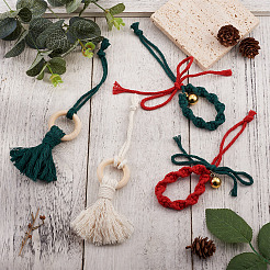 2 Sets 2 Style Christmas Theme Cotton Weave Pendant Decorations Sets&nbsp;HJEW-CF0001-11