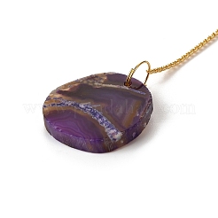 Natural Amethyst Chips & Agate Slice Suncatcher&nbsp;AJEW-C048-01F