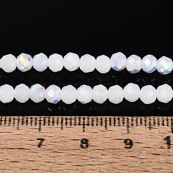AB Color Plated Opaque Glass Rondelle Beads Strands&nbsp;EGLA-T029-4mm-09B