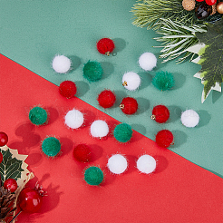 60Pcs 3 Colors Faux Mink Fur Covered Pendants&nbsp;DIY-FH0005-67