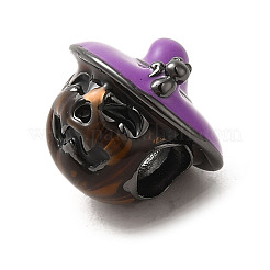 Halloween Brass Enamel European Beads&nbsp;X1-KK-A203-04B-B