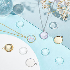 DIY Flat Round Blank Pendant Making Kit&nbsp;DIY-UN0004-82