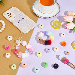 128Pcs 32 Colors Imitation Rabbit Hair European Beads&nbsp;FIND-PH0027-66