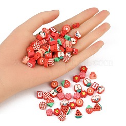 100Pcs 10 Styles Handmade Polymer Clay Beads&nbsp;CLAY-FP0001-19