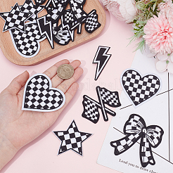20Pcs 5 Styles Polyester Computerized Embroidery Iron On/Sew On Patches&nbsp;PATC-DR0001-04