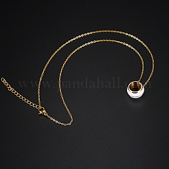 304 Stainless Steel Enamel Ring Pendant Necklaces for Women&nbsp;UA5273-1