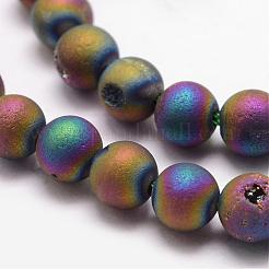 Electroplated Natural Agate Bead Strands&nbsp;G-K168-6mm-L2-08