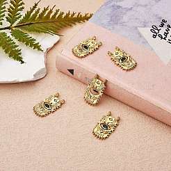 5Pcs Brass Micro Pave Cubic Zirconia Pendants&nbsp;ZIRC-SZ0004-47