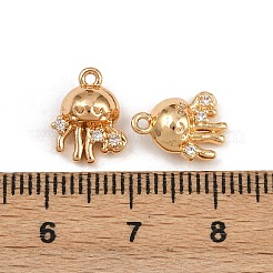 Brass Micro Pave Cubic Zirconia Pendants&nbsp;KK-K407-17G