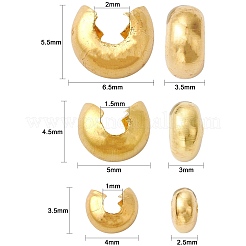 300Pcs 6 Styles Brass Crimp Beads Covers&nbsp;KK-CJ0001-93