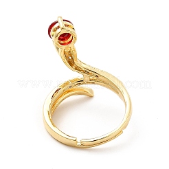Cubic Zirconia Snake with Glass Wrap Adjustable Ring&nbsp;KK-H439-02B-G